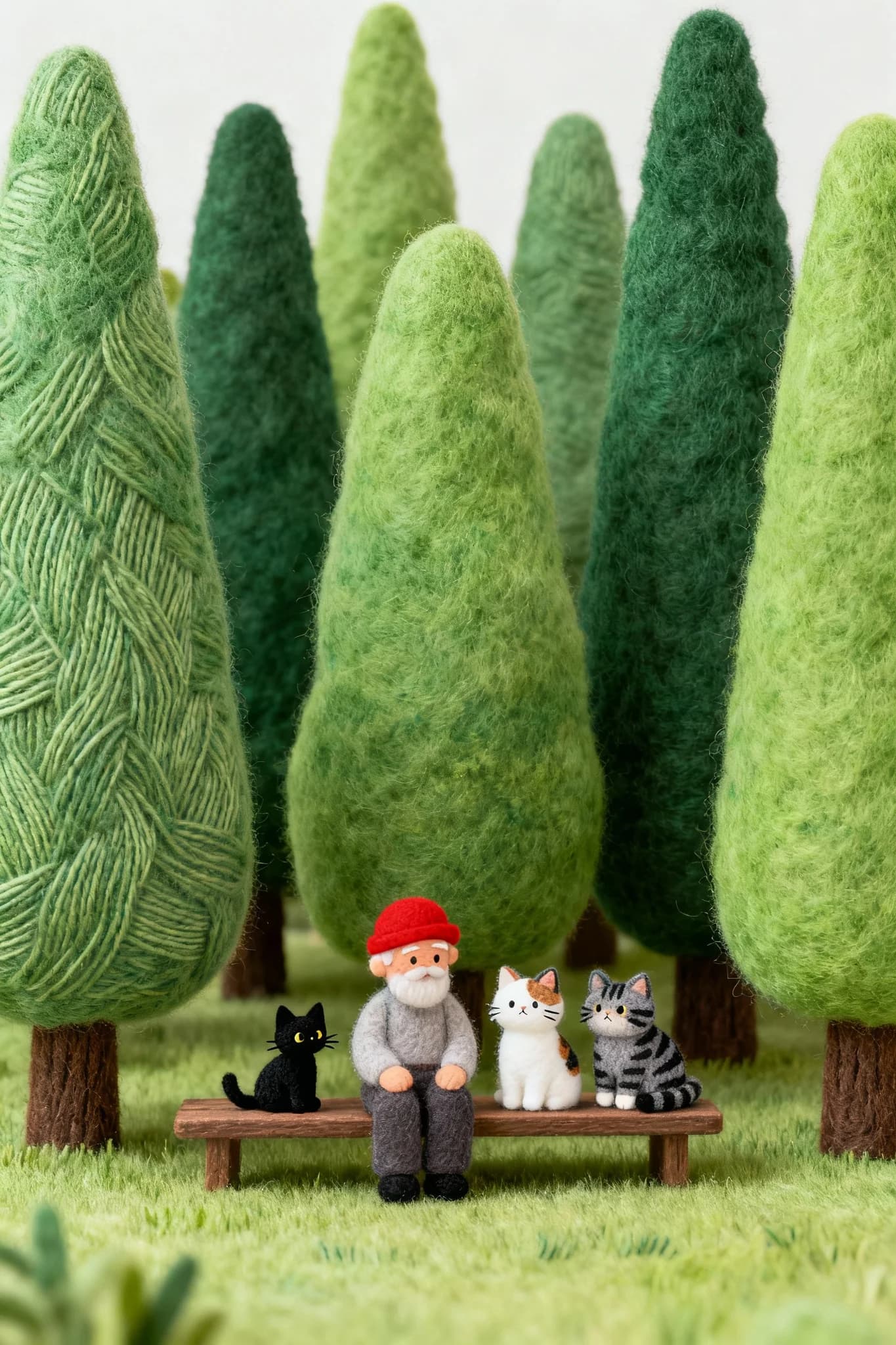 Felt Style Forest Bench