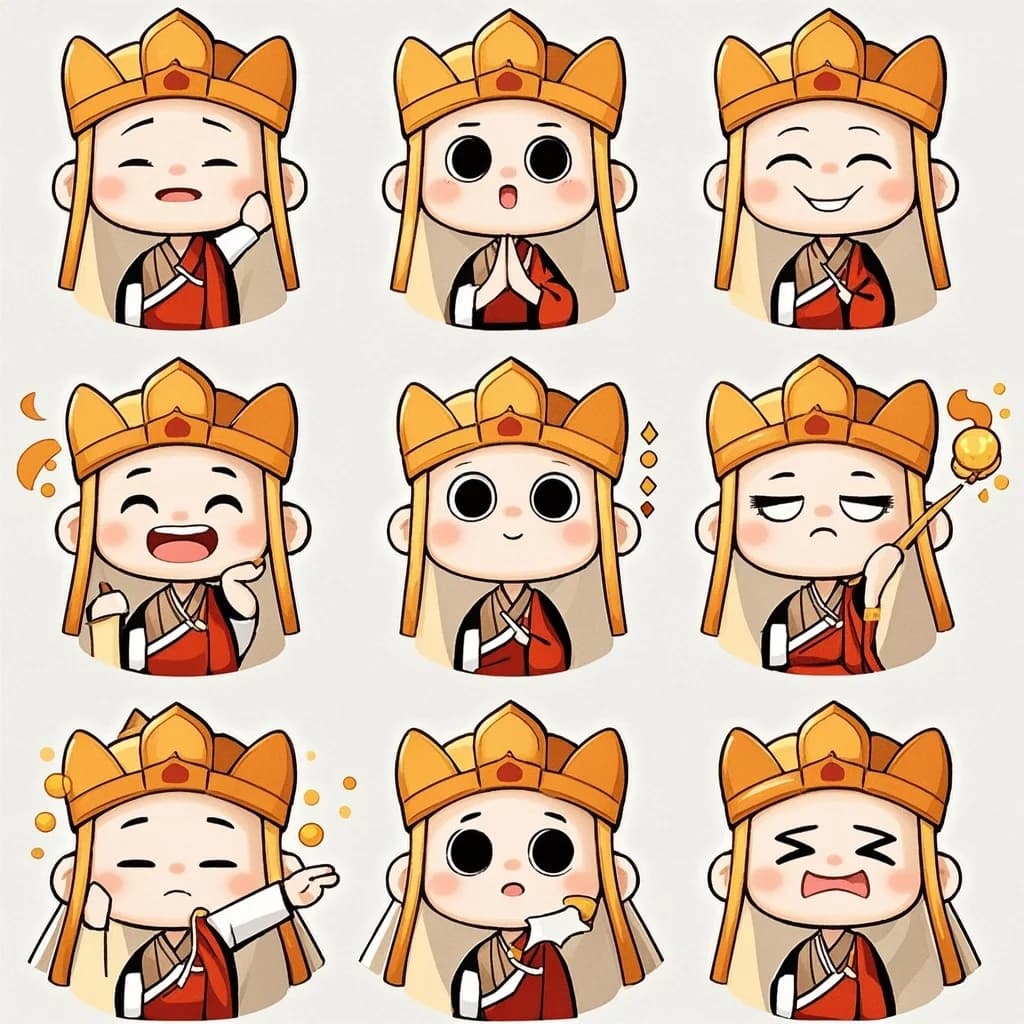 Chibi Tang Monk Expression Grid